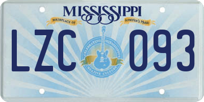 MS license plate LZC093