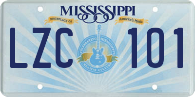 MS license plate LZC101