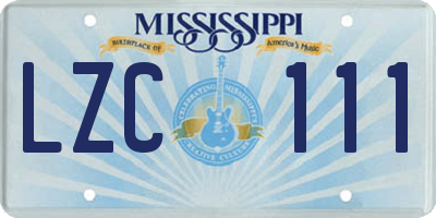 MS license plate LZC111