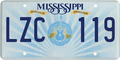 MS license plate LZC119