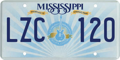 MS license plate LZC120