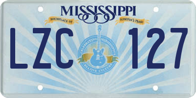 MS license plate LZC127