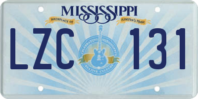 MS license plate LZC131