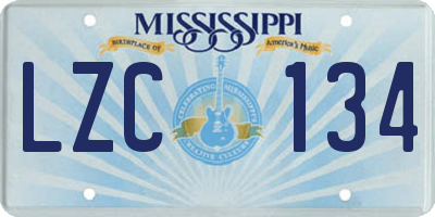 MS license plate LZC134