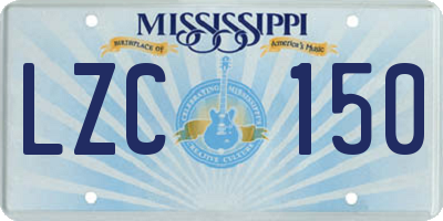 MS license plate LZC150