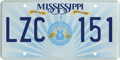 MS license plate LZC151