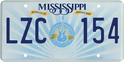 MS license plate LZC154