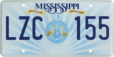 MS license plate LZC155