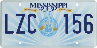 MS license plate LZC156