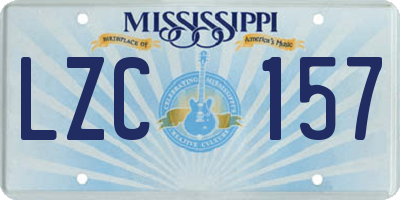 MS license plate LZC157