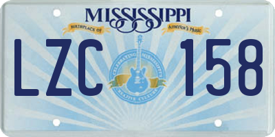 MS license plate LZC158