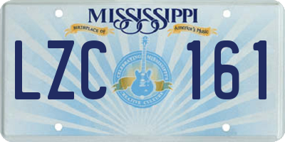 MS license plate LZC161