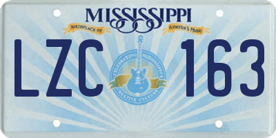 MS license plate LZC163