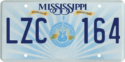 MS license plate LZC164