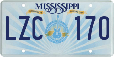 MS license plate LZC170