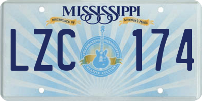 MS license plate LZC174