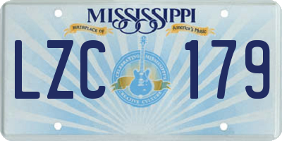 MS license plate LZC179
