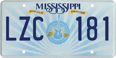 MS license plate LZC181