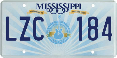 MS license plate LZC184