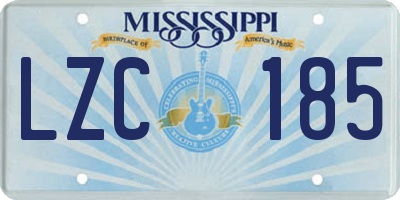 MS license plate LZC185