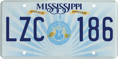 MS license plate LZC186