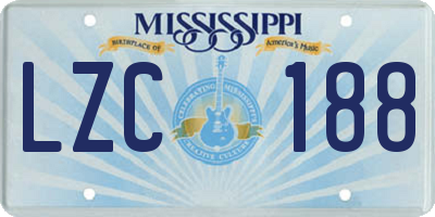 MS license plate LZC188