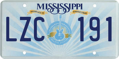 MS license plate LZC191
