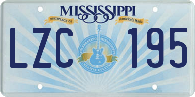 MS license plate LZC195