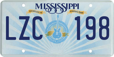 MS license plate LZC198