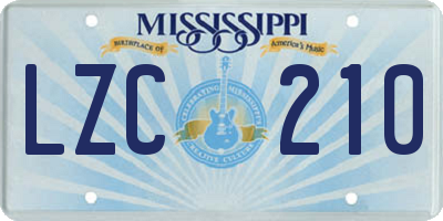 MS license plate LZC210