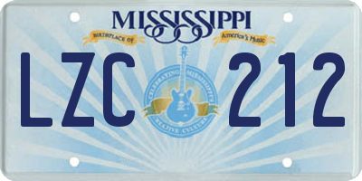 MS license plate LZC212