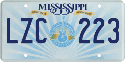 MS license plate LZC223