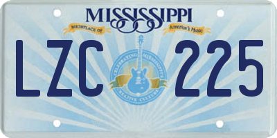 MS license plate LZC225