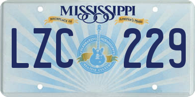 MS license plate LZC229