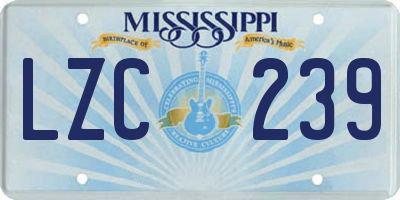 MS license plate LZC239