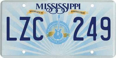 MS license plate LZC249