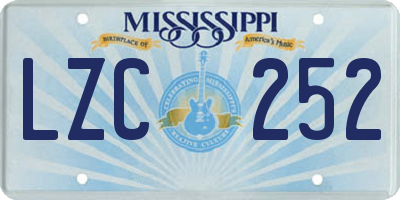 MS license plate LZC252