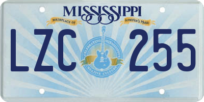 MS license plate LZC255