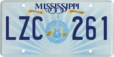MS license plate LZC261