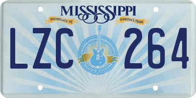 MS license plate LZC264