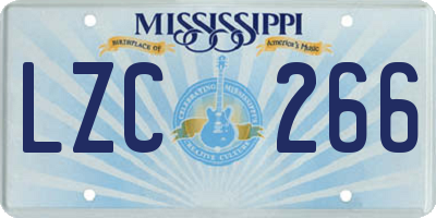 MS license plate LZC266