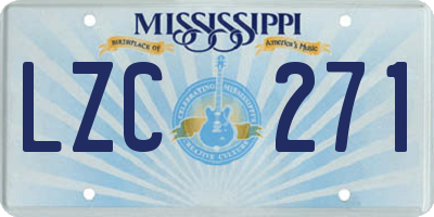 MS license plate LZC271