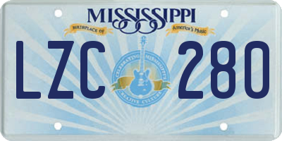 MS license plate LZC280