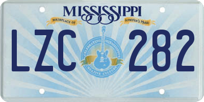 MS license plate LZC282