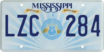 MS license plate LZC284