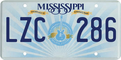 MS license plate LZC286