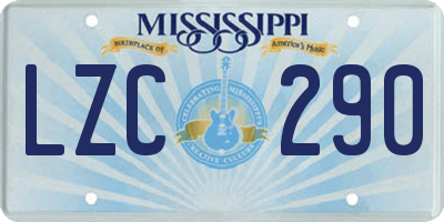 MS license plate LZC290