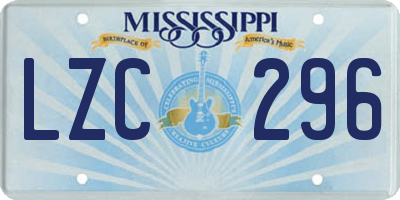 MS license plate LZC296