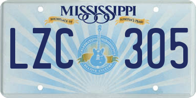 MS license plate LZC305
