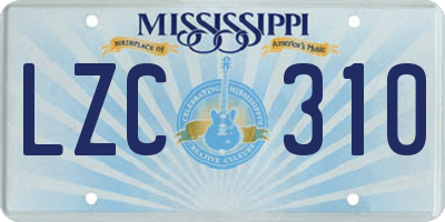 MS license plate LZC310